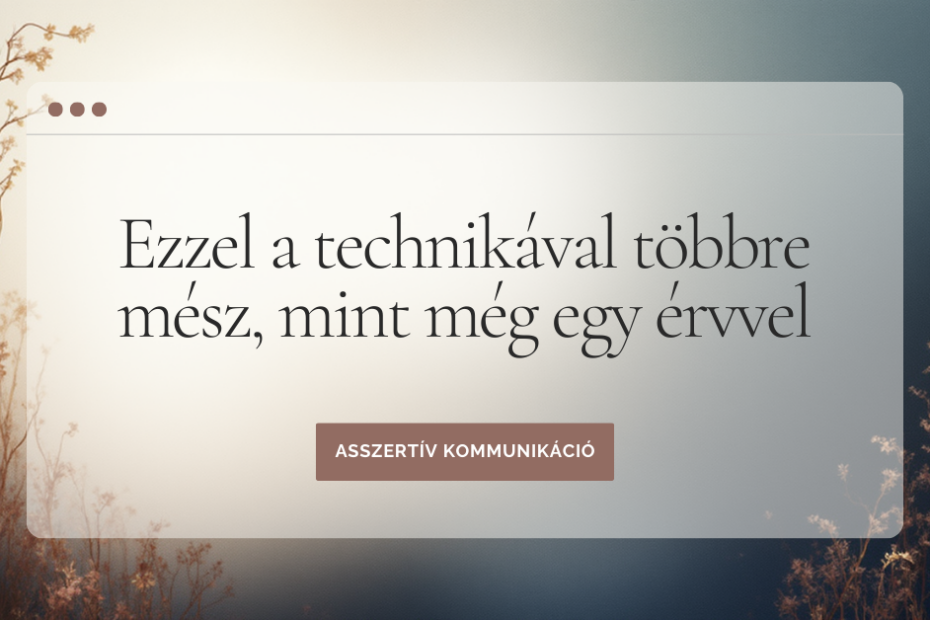 asszertív kommunikáció kommunikációs technika